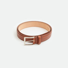 Load image into Gallery viewer, Leather belt with double stitching - Cognac