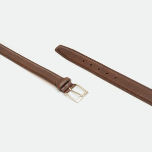 Leather belt with double stitching - Moro