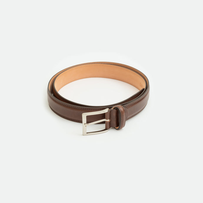 Leather belt with double stitching - Moro