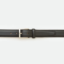 Load image into Gallery viewer, Leather belt with double stitching - Black